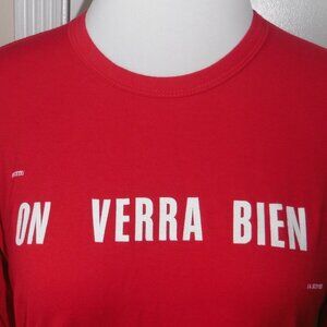 Agnes b Paris T Shirt d'artiste Robert Filliou On Verra Bien Red Top 2/M